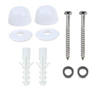 Lagomloot Kit de fixation de cuvette de WC, vis et bagues en nylon robuste pour sols en bois ou béton, kit de montage de bidet avec blanc