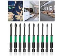 Lagomloot Lot de 10 embouts de tournevis noirs 75 mm PH1 PH2 à couple élevé pour montage de meubles et réparation automobile
