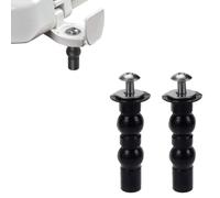 Lagomloot Lot de 2 charnières de siège de toilette, écrous en caoutchouc extensibles avec vis en acier inoxydable pour la plupart des toilettes, kit de fixation noir