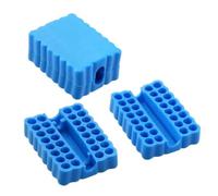 Lagomloot Lot de 2 porte-embouts de tournevis à tige hexagonale de 6,35 mm, étui de rangement portable en plastique à 32 trous pour forets et tournevis, boîte de rangement bleue 6,4 x 4,89 x 1,5 cm