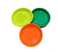 Lagomloot Lot de 3 plateaux de rangement magnétiques ronds de 15,2 cm pour pièces de quincaillerie - Organiseur en ABS à bord lisse pour bureau d'atelier - Vert, jaune, orange