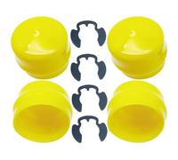 Lagomloot Lot de 4 capuchons de roulement d'essieu M143338 R27434 avec retenue pour clip à bague compatible avec 105 115 125 D100 D105 D110 D120 D125 G100 L100 LA100 pour pelouse x300 X320 Pièces de