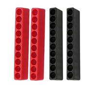 Lagomloot Lot de 4 porte-embouts de tournevis 10 trous 6,35 mm avec tige hexagonale - Organiseur en plastique pour forets - Noir et rouge - 2 de chaque