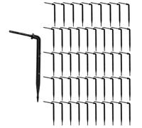 Lagomloot Lot de 50 émetteurs d'irrigation goutte à goutte pour plantes de jardin, arroseur réglable en plastique noir avec débit de 2,8 L/H pour système d'arrosage de tuyau de 3 à 5 mm