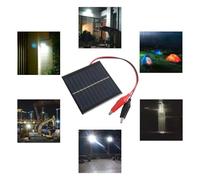Lagomloot Panneau solaire 1 W 5,5 V polycristallin à monter soi-même avec clips pour lampes de jardin et systèmes de faible puissance, noir