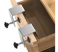 Lagomloot Pince avant de tiroir en acier inoxydable, pince en C robuste avec coussinet en silicone pour une installation rapide d'armoire, matériel réglable pour les projets de bricolage du bois