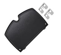Lagomloot Plaque de cuisson en fonte pour barbecue Weber Q1000 Q1200 Q1400, 32,6 x 21,6 cm, avec répartition homogène de la chaleur, plaque noire pour la cuisson en plein air