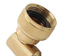 Lagomloot Raccord rapide coudé pivotant en laiton pour enrouleur de tuyau et robinet de jardin 1,9 cm pour filetage femelle BSP, finition dorée, compatible avec les systèmes Hoselock