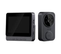 Lagomloot Sonnette vidéo sans fil avec écran IPS de 4,3", pour caméra de nuit et interphone bidirectionnel, prend en charge jusqu'à 256 Go de stockage de carte TF