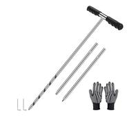 Lagomloot Tige de sonde de sol en acier inoxydable avec poignée en T, tarière réglable de 43,2 à 81,9 cm pour localiser les fosses septiques et échantillonner les sols durs