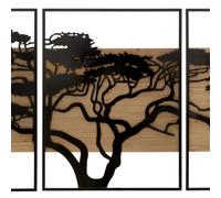 LAGOS PANNEAU MURAL FER ET BOIS SET 3PCS