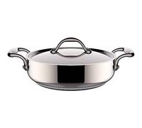 Lagostina - Accademia - Casserole basse 2 poignées en acier avec couvercle 26 cm - 3,3 l - Lagofusion - Adapté au plan induction