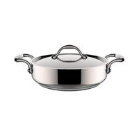 Lagostina - Accademia - Casserole basse 2 poignées en acier avec couvercle 26 cm - 3,3 l - Lagofusion - Adapté au plan induction