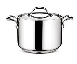 Lagostina Accademia Lagofusion Marmite inox 22cm (5,3L) + couvercle Tous feux dont induction Poignée rivetée robuste Italie Garantie 25 ans 011116020522