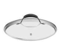 Lagostina Acier trempé, couvercle en verre de 30 cm avec valve pour sortie de vapeur, poignée rivetée en silicone antidérapante et bord en acier, lavable au lave-vaisselle et au four