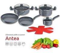 Lagostina Antea Pan Set - High Quality Aluminium Meteorite Parts - 11-Piece For Durability - Suitable for All Hobbs, Except Induction