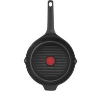 Lagostina Aroma Grill Grill grill antiadhésif rond en aluminium moulé sous pression Ø 26 cm, poêle à induction, gaz et four avec indicateur de cuisson thermo-Signal et revêtement titane