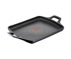 Lagostina Aroma Plaque grill antiadhésive en aluminium moulé sous pression 26 x 32 cm, induction, gaz et four avec indicateur de cuisson thermo-Signal et revêtement titane pour maintenir la chaleur
