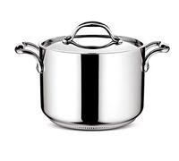 Lagostina Casserole avec 2 poignées et Couvercle Rond Ø 20 cm Argent