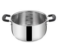 Lagostina Casserole Pratique en Acier 18/10 avec Doubles poignées en Silicone, Casserole pour Induction, gaz et Four jusqu'à 210°, 22 cm