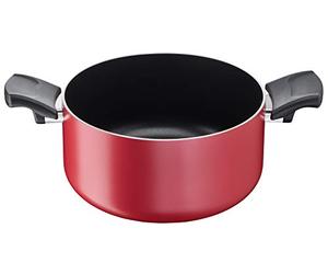Lagostina Cuisine Méditerranée Casserole Fonda 2 poignées antiadhésives en aluminium Ø 24 cm, pour induction, avec indicateur de cuisson thermo-Signal, rouge