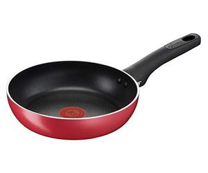 Lagostina Cuisine Méditerranée Poêle Ø 20 cm pour induction, aluminium antiadhésif, avec indicateur de cuisson thermo-Signal, rouge