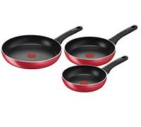 Lagostina Cuisine méditerranéenne Set de poêles antiadhésives en aluminium Ø 20/24/28 cm, 3 pièces, batterie casseroles induction, gaz et four, indicateur de cuisson thermo-Signal, poignées