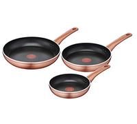 Lagostina cuivrée lot de 3 poêles, extérieur effet cuivre, aluminium anti-adhésif, diamètre 20, 24 et 28 cm, noir