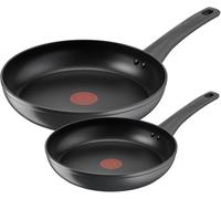 Lagostina Edera Lot de 2 poêles antiadhésives 24/28 cm avec revêtement en titane pour cuisson sans graisse, compatible avec plaque de cuisson à gaz, technologie thermo-signal