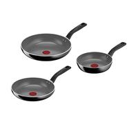 Lagostina Goccia Lot de 3 poêles 20/24/28 cm, revêtement en céramique antiadhésif, glisse optimale, nettoyage facile, thermo-Signal, compatible avec induction