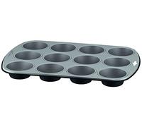 Lagostina Moule à 12 muffins Gustosa – Acier antiadhésif, 38 x 27 cm, noir