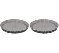 Lagostina Gustosa Moule à tarte en acier anti-adhésif pour four, noir, diamètre 28 cm (Lot de 2)