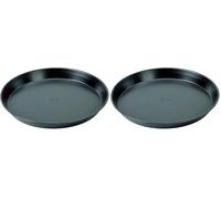 Lagostina Gustosa Plat à pizza rond en acier anti-adhésif pour four, noir, diamètre 32 cm (Lot de 2)