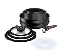 Lagostina Ingenio Intensive Pro Lot de 10 pièces, 4 corps de casserole, 3 couvercles en verre, 2 couvercles en plastique et poignée amovible, revêtement en titane, pour toutes les sources de chaleur,