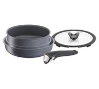 Lagostina Ingenio Mineralis, Gris, Silicone, Mineralis, Aluminium, Noir, Verre, 250 °C