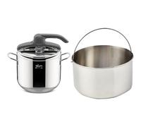 Lagostina Irradial Control Lagoeasy'UP Autocuiseur 7 L en Acier Inoxydable 18/10 Ø 22 cm & Accessoire pour panier à vapeur pour autocuiseur, acier inoxydable, diamètre 18 cm pour la capacité; 7 litres