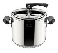 Lagostina La Classica Lagofusion Autocuiseur Ø 26 cm Capacité 12 L | En acier inoxydable 18/10, fond Lagofusion, poignées en bakélite, avec panier, livre de recettes et écodose, valve à poids