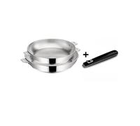 Lagostina Lot de 2 poêles inox 24 et 28 cm + poignée - 012138600003