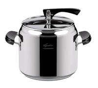 Lagostina Marmite à pression La Classica Lagofusion, autocuiseur Ø 24 cm, capacité 9L, avec panier, livre de recettes et écodose, poignées en Bakélite, valve à poids et fond Lagofusion