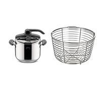 Lagostina Mia Lagoeasy'UP Autocuiseur 7 L en Acier Inoxydable 18/10 Ø 22 cm & 010920260107 Panier vapeur pour Autocuiseur Acier Inoxydable Inox 19 x 19 x 12 cm 7 L