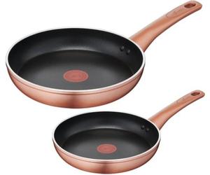 Lagostina Ramata Set de deux poêles en aluminium haut de gamme - 24 et 28 cm - Toutes sources de chaleur sauf induction - Thermosignal