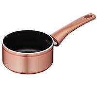 Lagostina Ramedi Casserole à manche long extérieur effet cuivre, aluminium anti-adhésif, diamètre 14 cm, noir