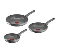 Lagostina Ressource, Set de poêles antiadhésives, 3 poêles 20, 24 et 28 cm avec revêtement en céramique, poêles antiadhésives compatibles avec gaz et induction, technologie thermosignal et cuisson