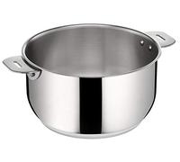 Lagostina Salvaspazio Casserole en Acier Inoxydable 18/10 Ø 20 cm, Induction, Gaz et Four jusqu'à 250 °C, Empilable et Simple à Ranger, Fond Lagotherm à 3 Couches, Poignées avec Supports Rivetés