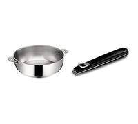Lagostina Salvaspazio Sauteuse 24 cm, Inox 18/10, Empilable, Tous Feux dont Induction + Four, Fabriqué en Italie 012132031724 SALVASPAZIO 095144250000 POIGNEE AMOVIBLE NOIRE