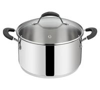 Lagostina Tempra Casserole Profonde Ø 20 Cm Avec Couvercle En Verre, Acier Inox 18/10, Fond Lagotherm, Induction, 3,2 L