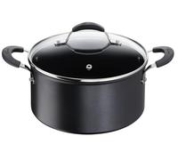 Lagostina Faitout Tempra 24 cm antiadhésif avec couvercle, revêtement titane, induction
