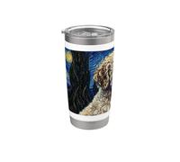 Lagotto Romagnolo Chien Van Gogh Nuit étoilée Gobelet isotherme en acier inoxydable double paroi