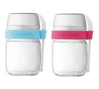 LAGRANGE Lot de 2 pots compartimentés 440403 - Transparent et blanc