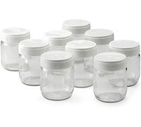 LAGRANGE, Lot de 9 Pots en verre, grande capacité (1 pot = 0.185 L), couvercles empilables, fabrication française, 430301